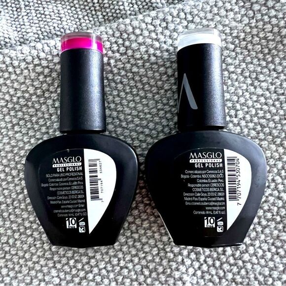 MASGLO Professional Set Gel Polish Color Fuchsia Cálida And White Tiza UV LED. - Picture 3 of 4